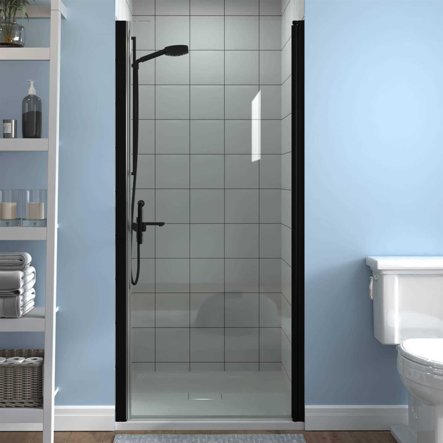 Exbrite 72 in.H Pivot Frameless Shower Door,1/4 in. Clear Glass Pivot Swing Shower Doors