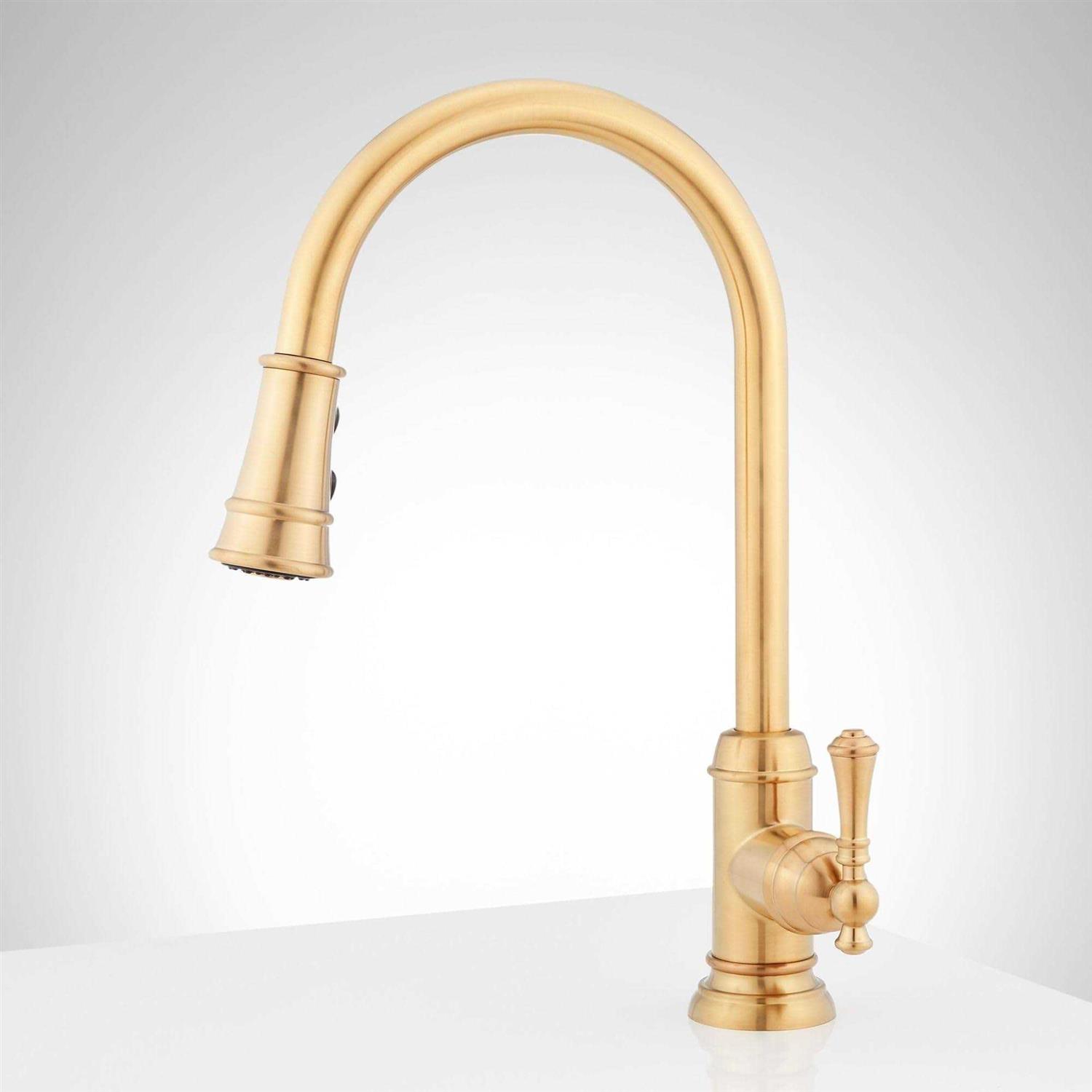Signature Hardware Amberley Single Handle Pull Down Sprayer Kitchen Faucet - Image 3
