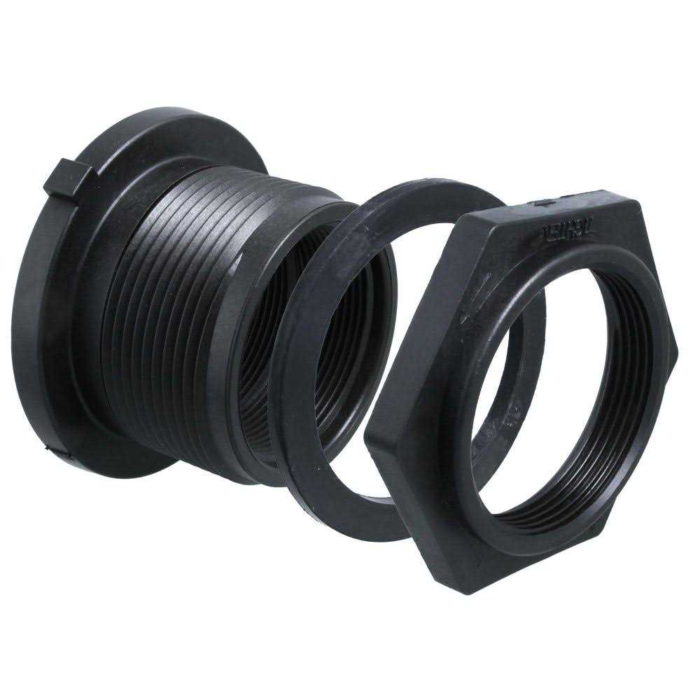 Norwesco 2 Double Threaded Polypropylene Bulkhead Fitting