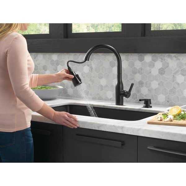 Delta Marca One Handle Matte Black Pull-Down Kitchen Faucet - Image 5