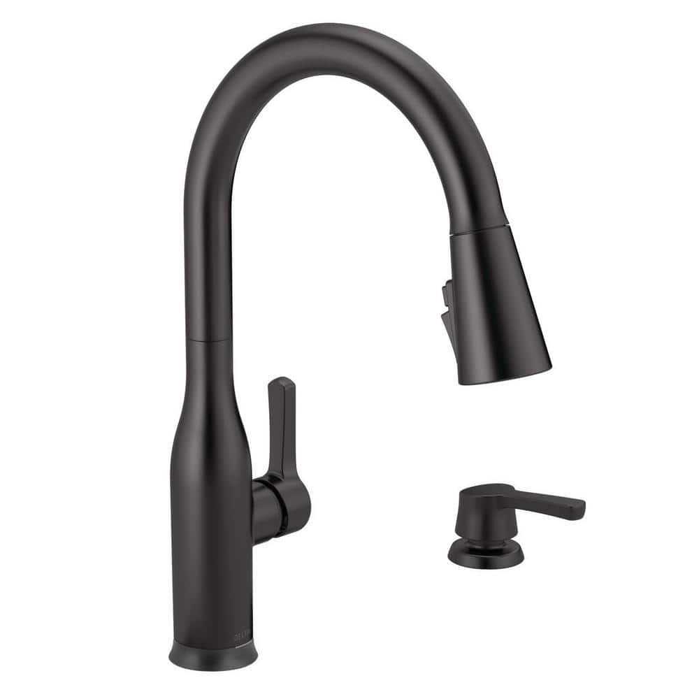 Delta Marca One Handle Matte Black Pull-Down Kitchen Faucet
