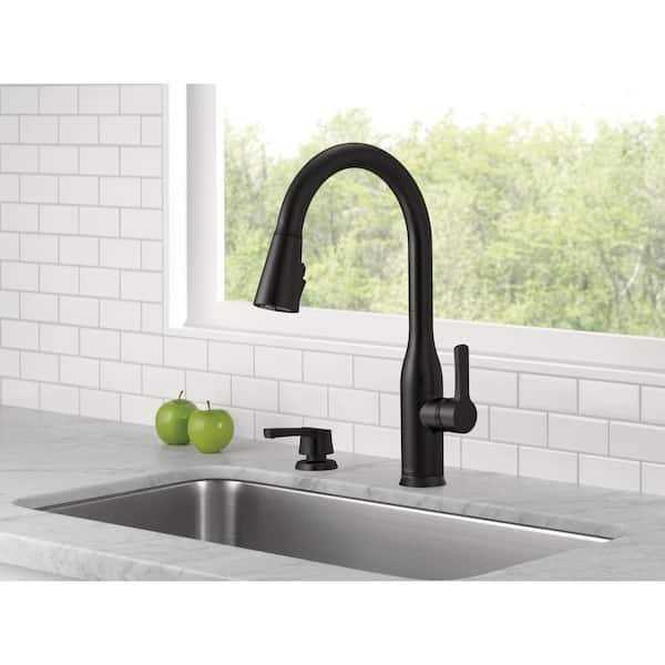 Delta Marca One Handle Matte Black Pull-Down Kitchen Faucet - Image 3