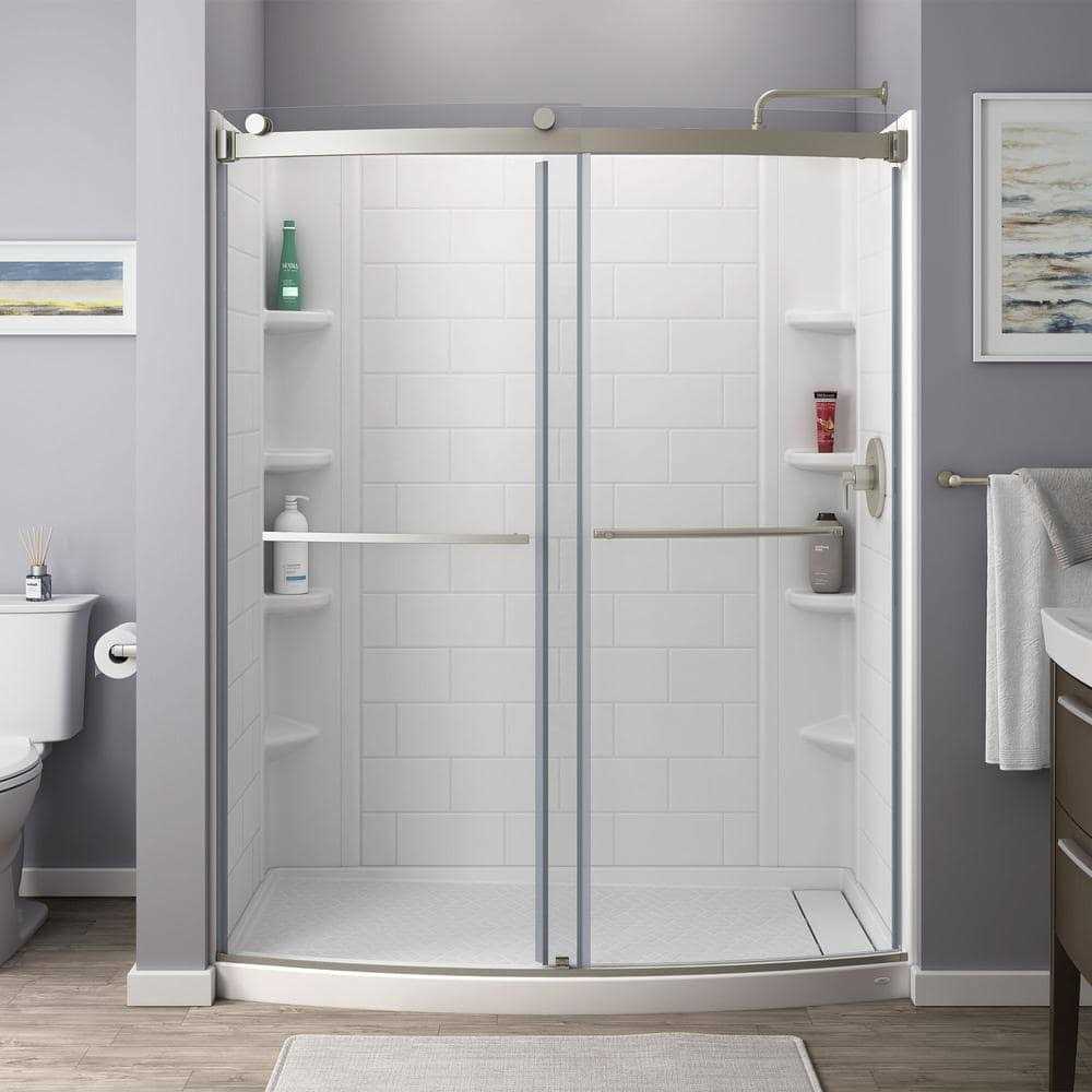 American Standard Ovation Curve 60 in. W x 72 in. H Sliding Frameless Barn Shower Door - Image 3