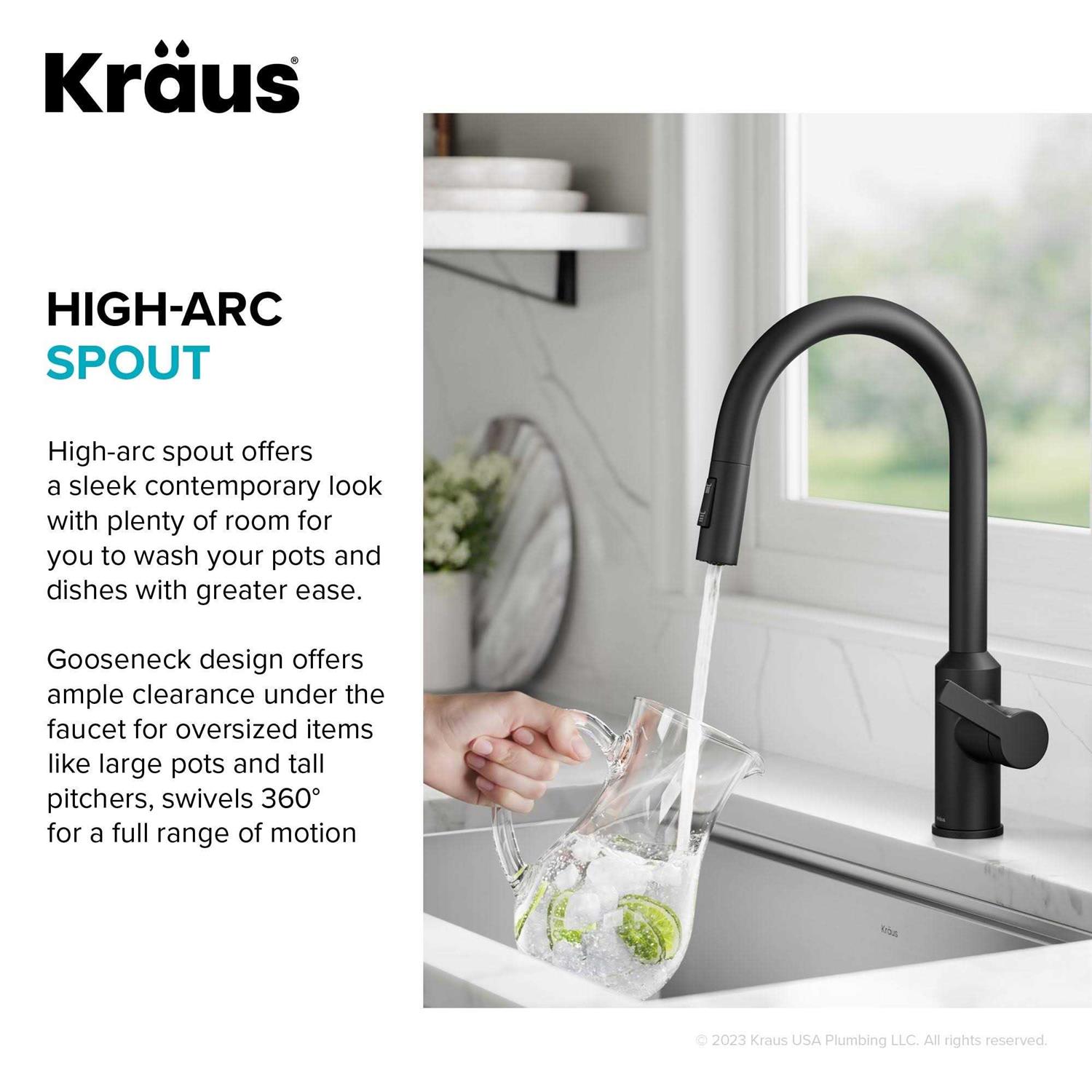 Kraus Oletto Touchless Sensor Pull-Down Single Handle Kitchen Faucet - Image 2