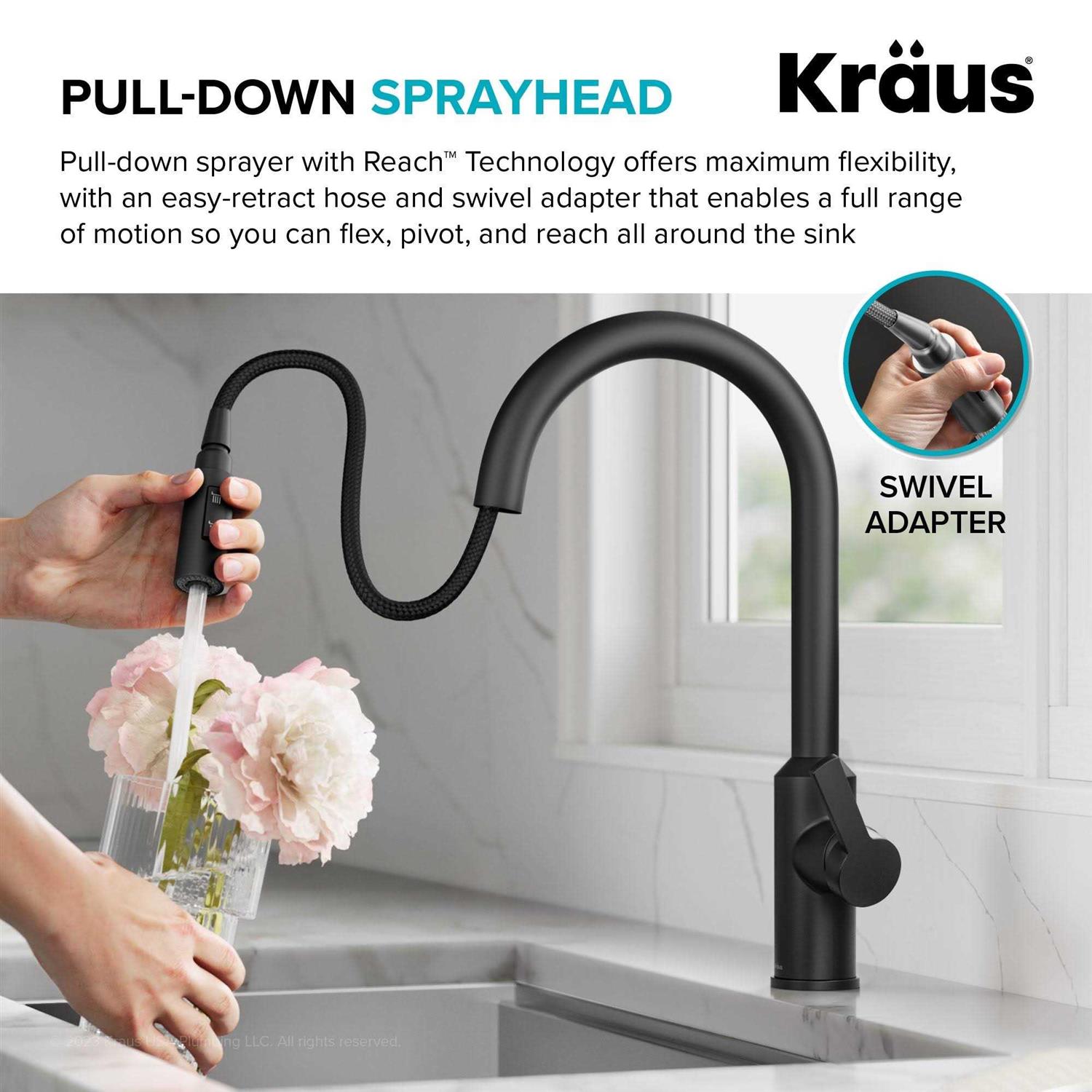 Kraus Oletto Touchless Sensor Pull-Down Single Handle Kitchen Faucet - Image 3