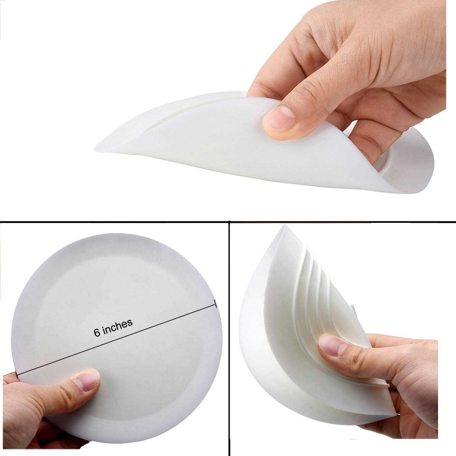 V-top Tub Stopper 2 Pack, 6 inches Large Silicone Drain Plug Hair Stopper Flat Suction Cover for Kitchen Bathroom and Laundry - Image 3