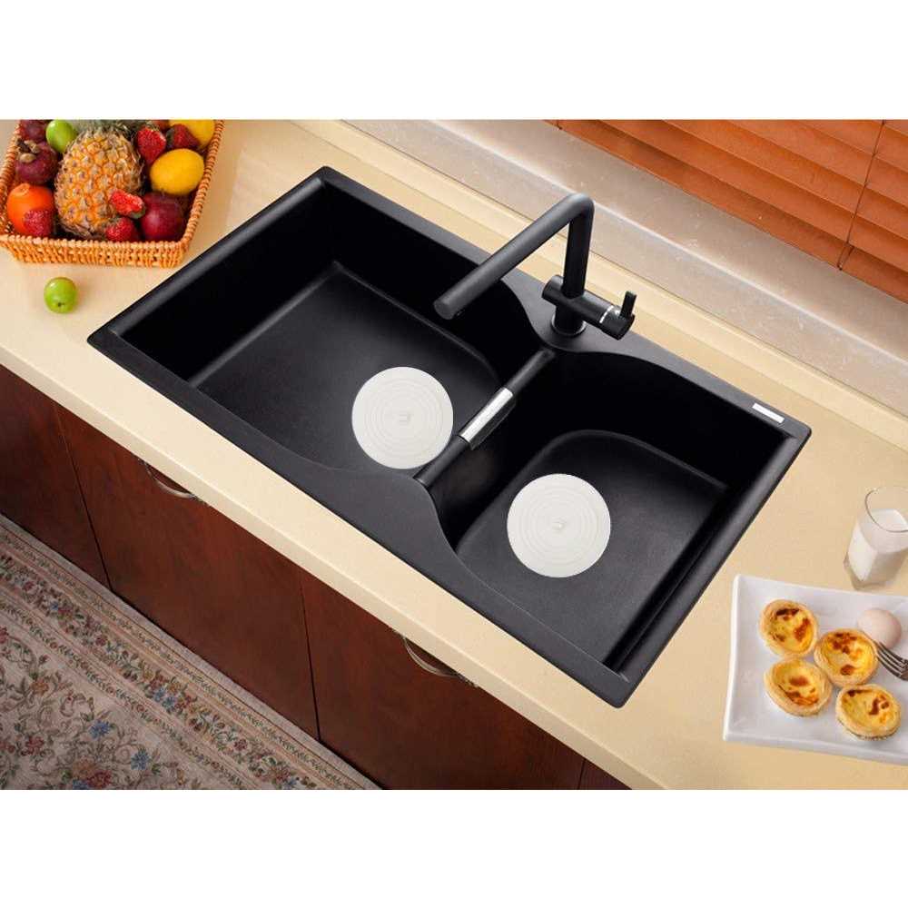 V-top Tub Stopper 2 Pack, 6 inches Large Silicone Drain Plug Hair Stopper Flat Suction Cover for Kitchen Bathroom and Laundry - Image 5