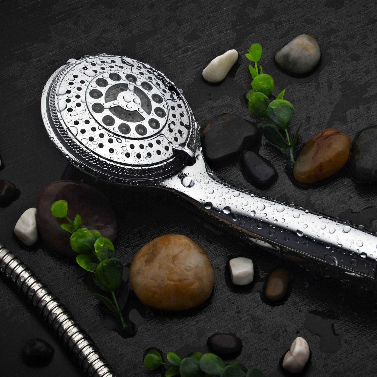 Dreamspa All Chrome Water Temperature Color Changing 5 Setting LED Handheld Shower - Image 3