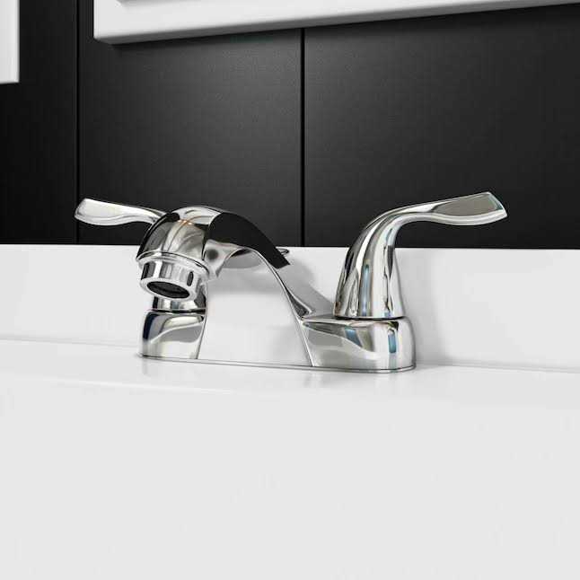 Project Source Chrome 2-handle 4-in Centerset WaterSense Bathroom Sink Faucet with Drain - Image 2