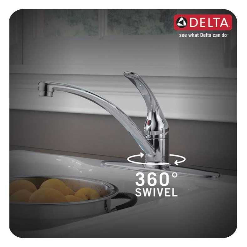 Delta Foundations Single Handle Kitchen Faucet with Spray - Image 3