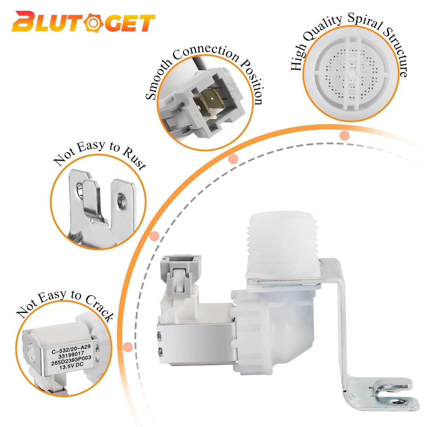 WD15X24213 WD15X22999 WD15X26140 Dishwasher Valve by Blutoget -Compatible for GE Dishwasher-Replaces 4547181 AP6286892 PS12342758 EAP12342758 - Image 3