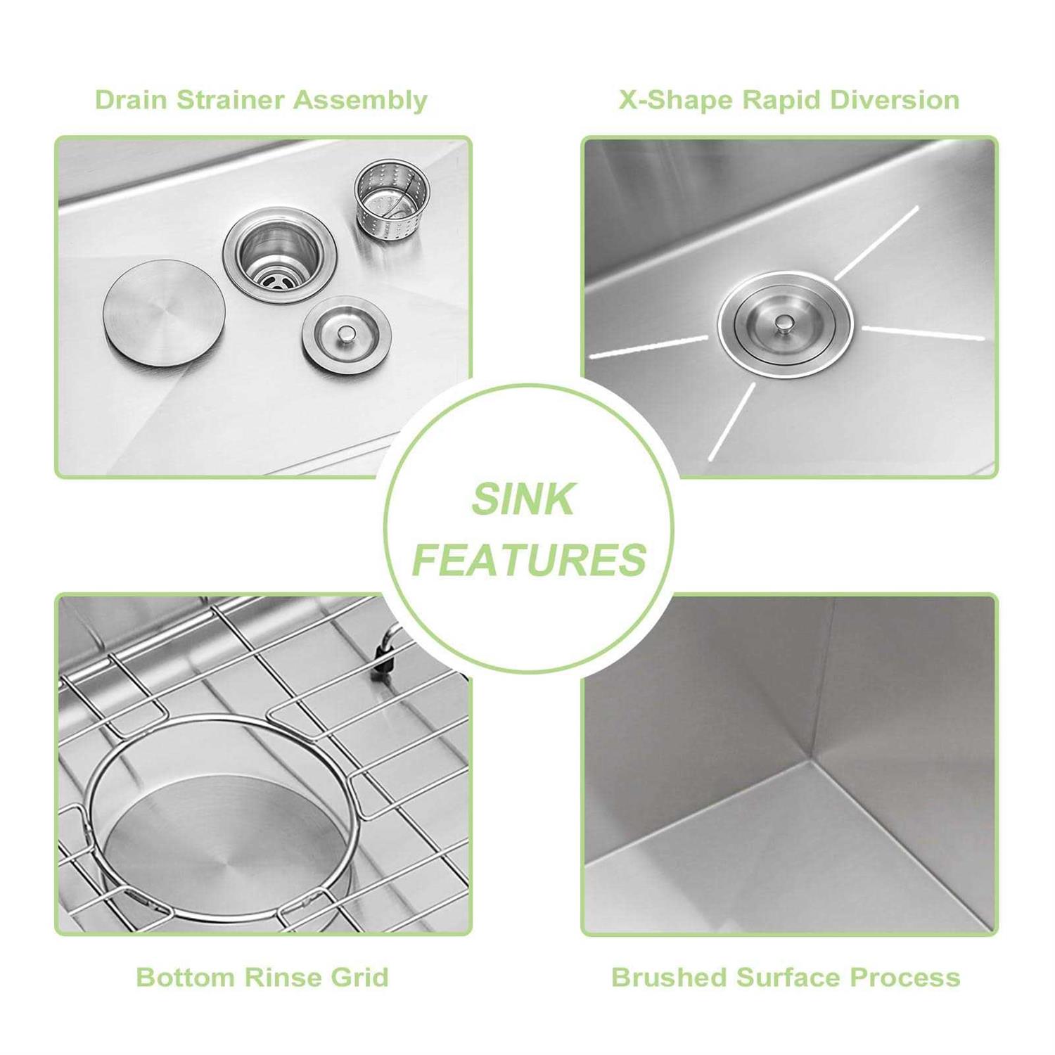 Utility Sink Drop in Stainless Lofeyo 22 x 12 Laundry Room Sink Topmount 16 Gauge Stainless Steel 12 Deep Single Bowl Laundry - Image 5