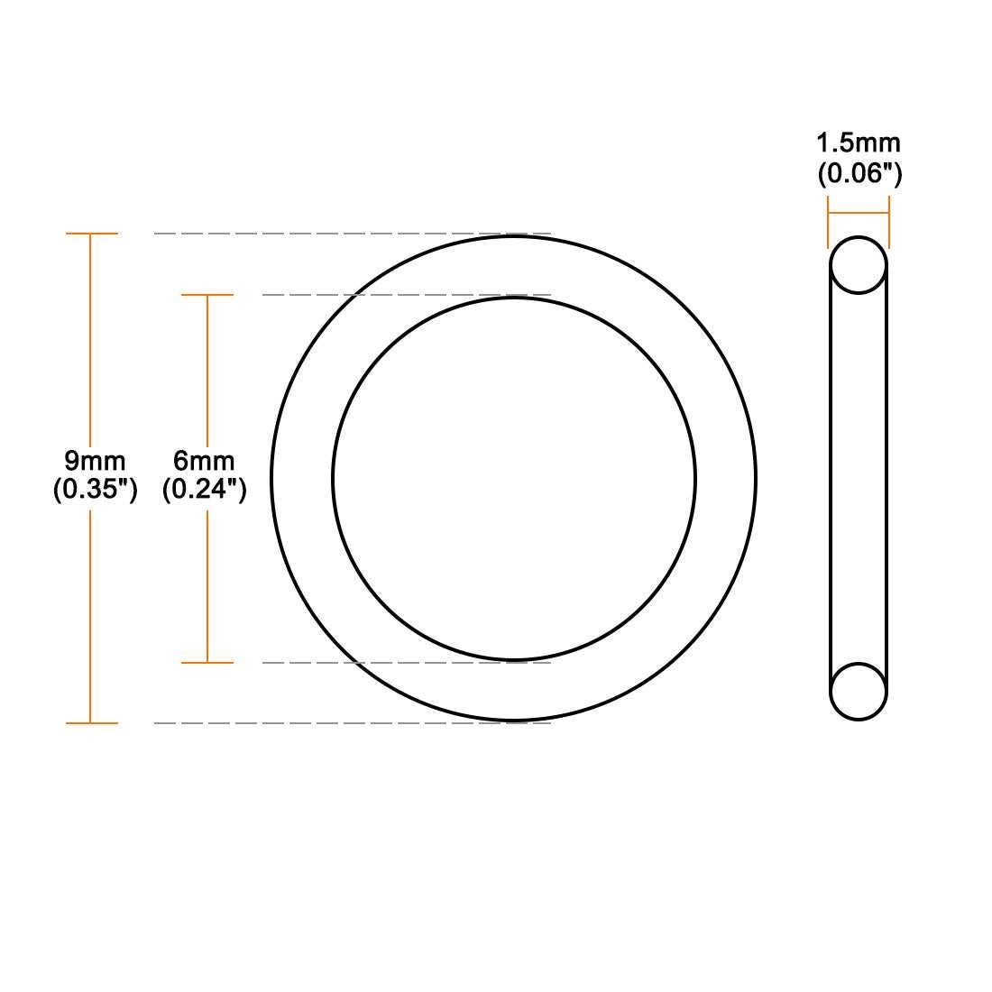 Uxcell Silicone O-Rings OD ID 2.4mm Width VMQ Seal Gasket for Compressor Valves Pipe Repair - Image 3