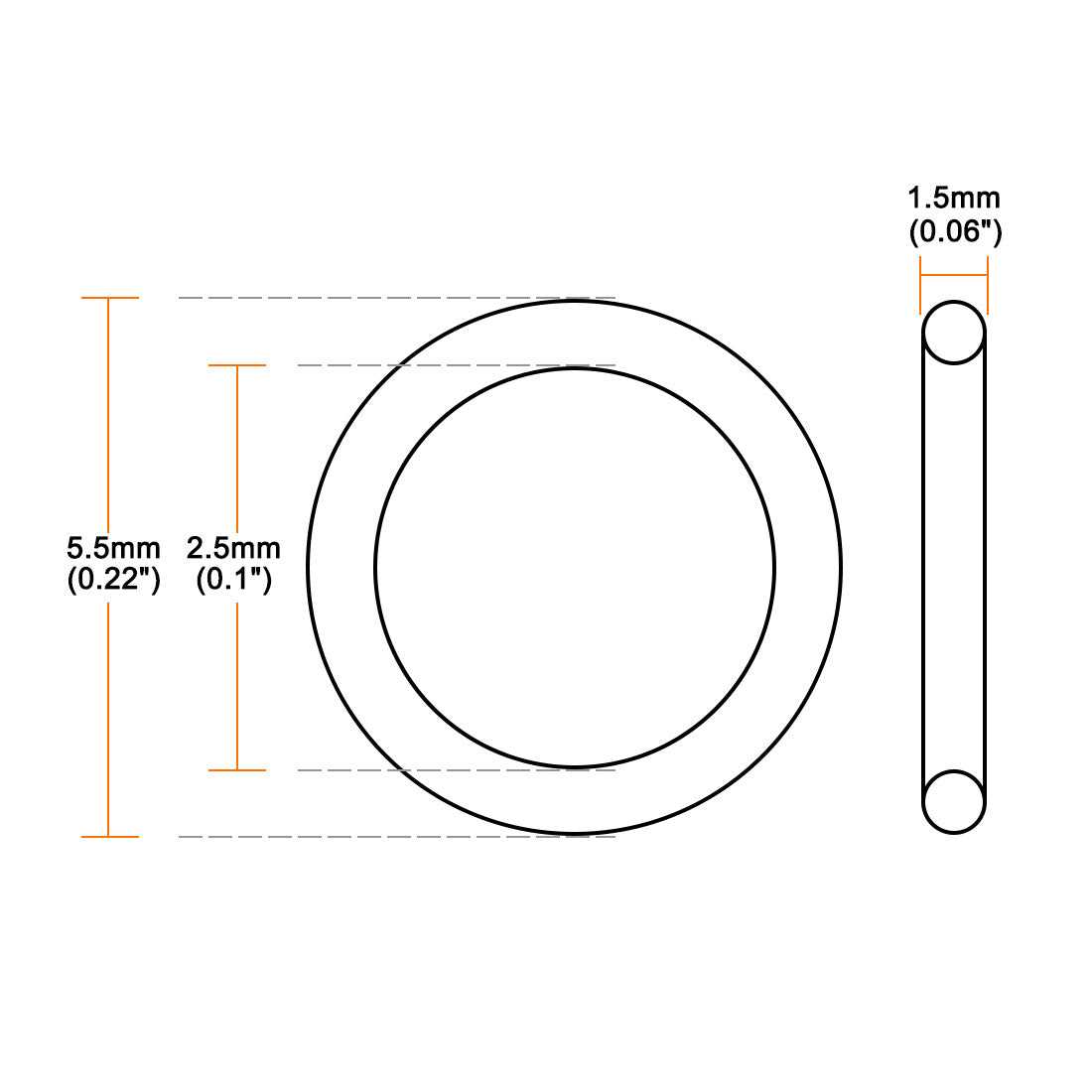 Uxcell Silicone O-Rings OD ID 2.4mm Width VMQ Seal Gasket for Compressor Valves Pipe Repair - Image 3