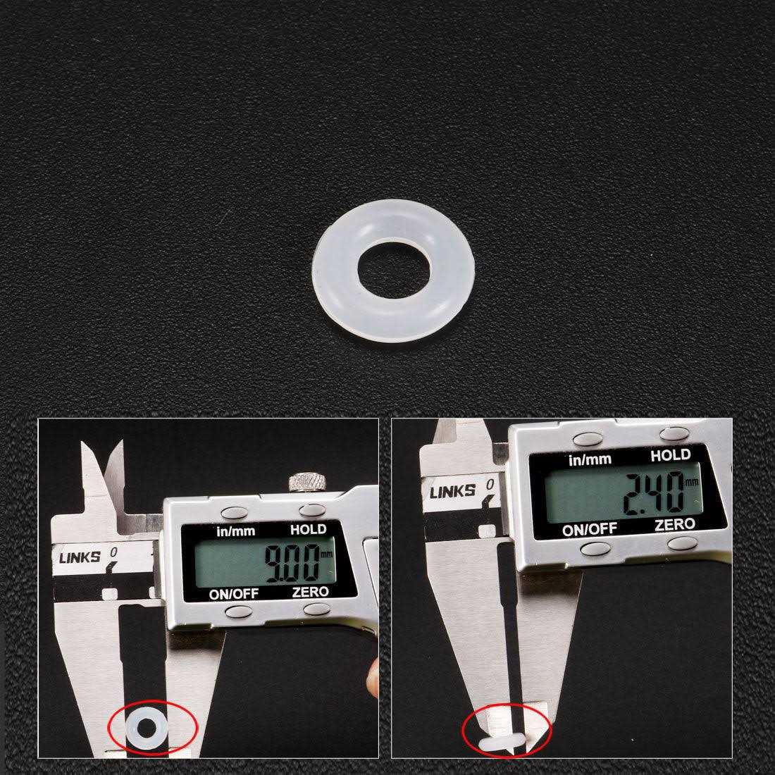 Uxcell Silicone O-Rings OD ID 2.4mm Width VMQ Seal Gasket for Compressor Valves Pipe Repair - Image 3