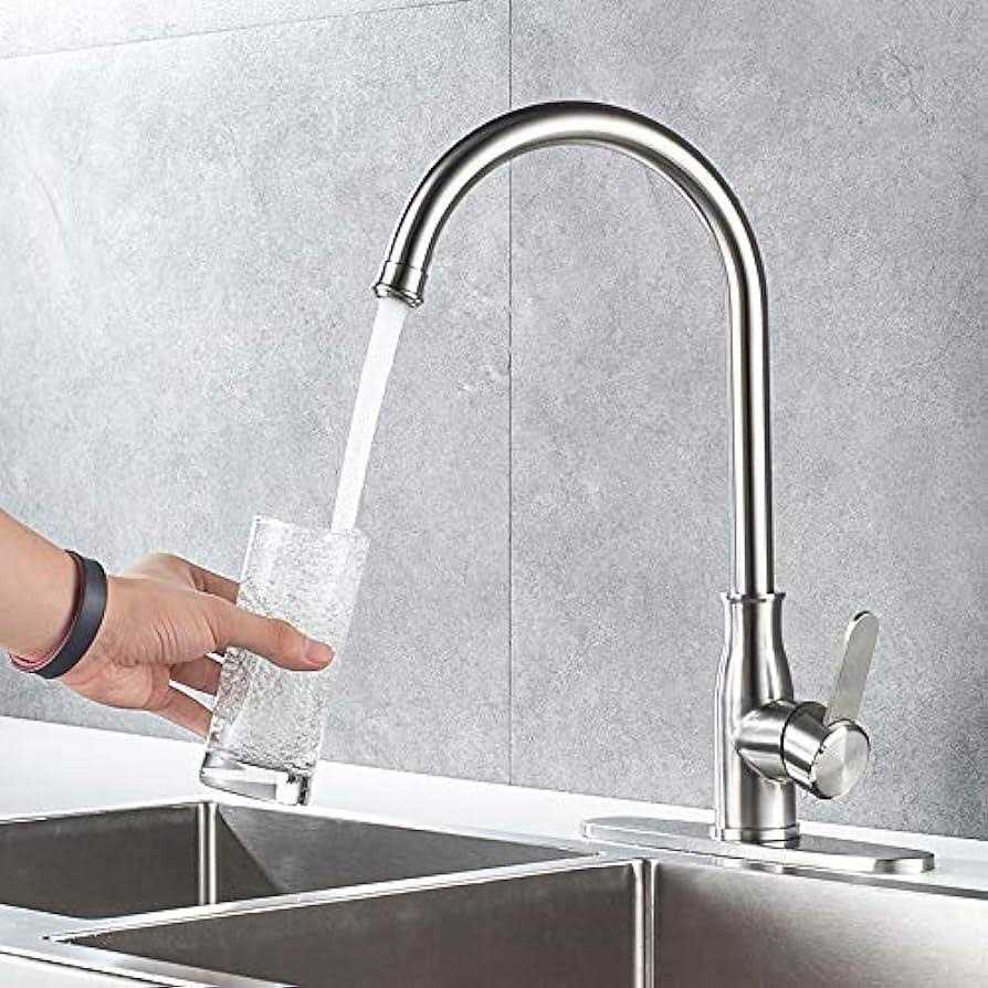 Kohonby Single Handle Kitchen Faucet Stainless Steel Brushed NickelModern High Arc Kitchen Sink Faucet - Image 4