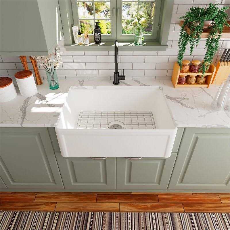 DeerValley Large Capacity Undermount Farmhouse Ceramic Kitchen Sink DV-1K016 - Image 5