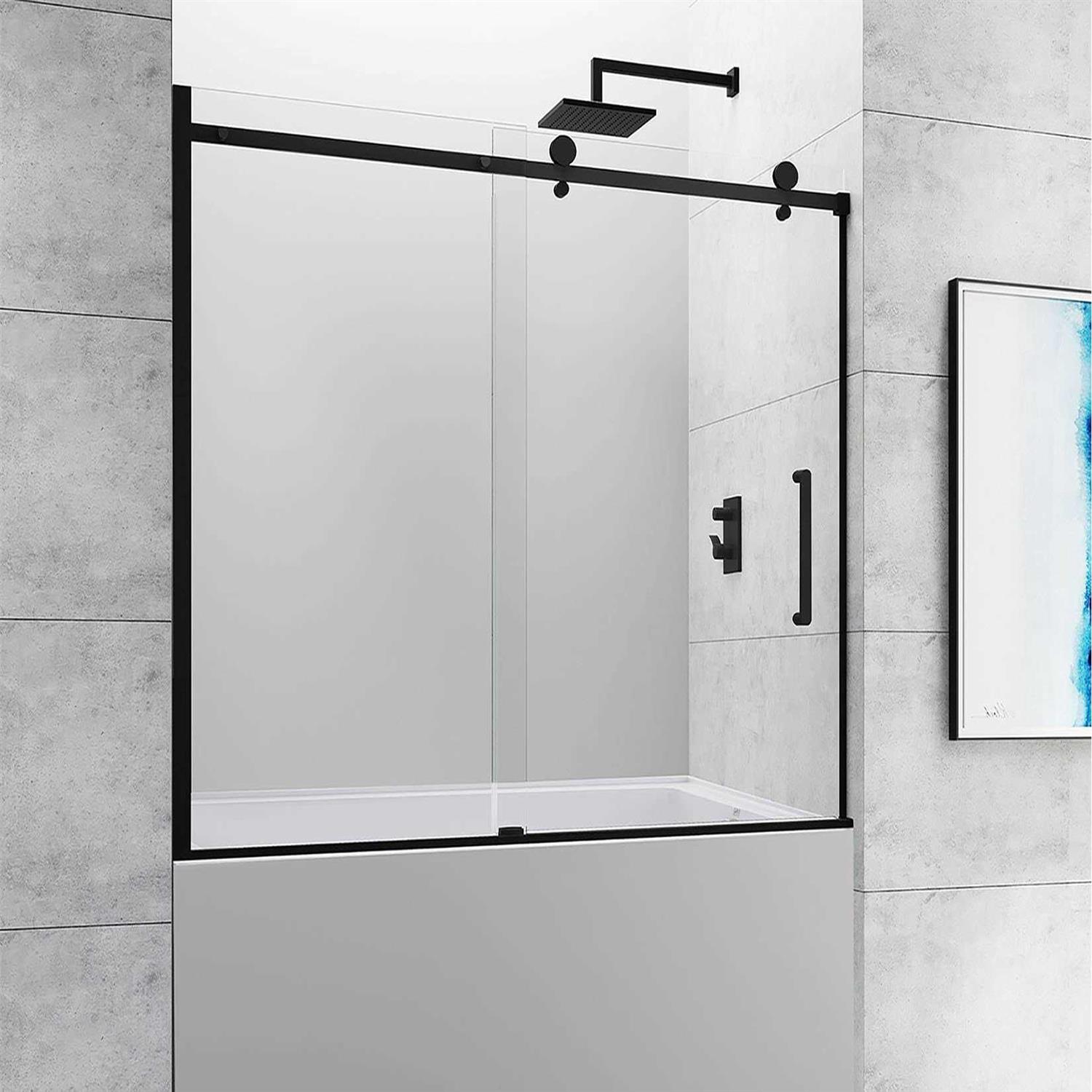Ckb Frameless Sliding Bathtub Shower Doors 57 1/2-60 IN. W Adjustable x 60 IN. H - Image 3