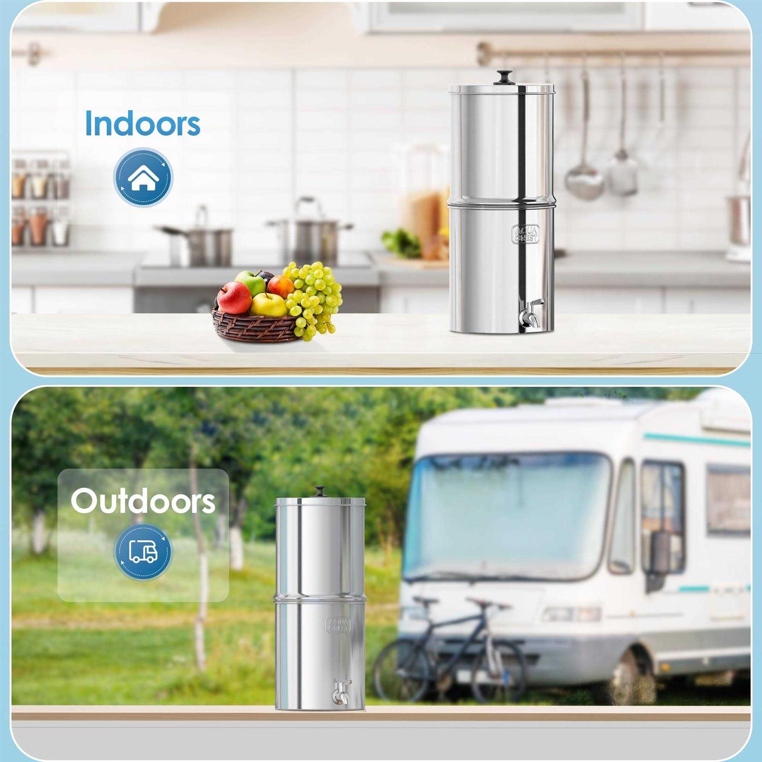 Aqua Crest Gravity Water Filter System, NSF/ANSI 42&372 Certified Black Carbon Filters, Reduce Lead and Up to 99% Chlorine - Image 3