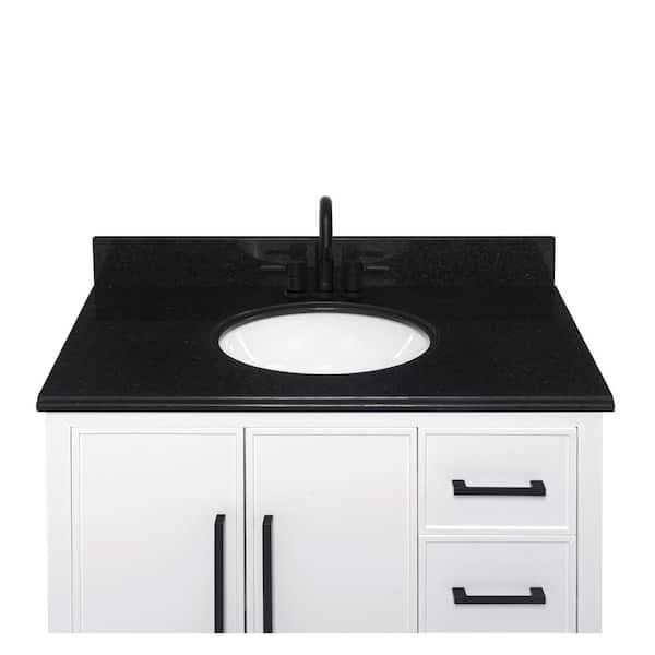 Home Decorators Collection 22 in D Granite White Round Single Sink Vanity Top in Beige - Image 2