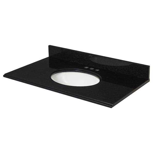 Home Decorators Collection 22 in D Granite White Round Single Sink Vanity Top in Beige - Image 3