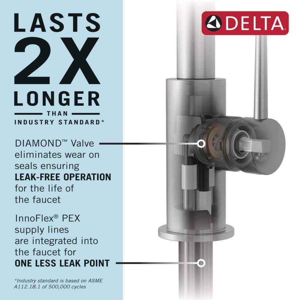 Delta Lenta Single-Handle Pull-Down Kitchen Faucet with Touch2O Technology - Image 4