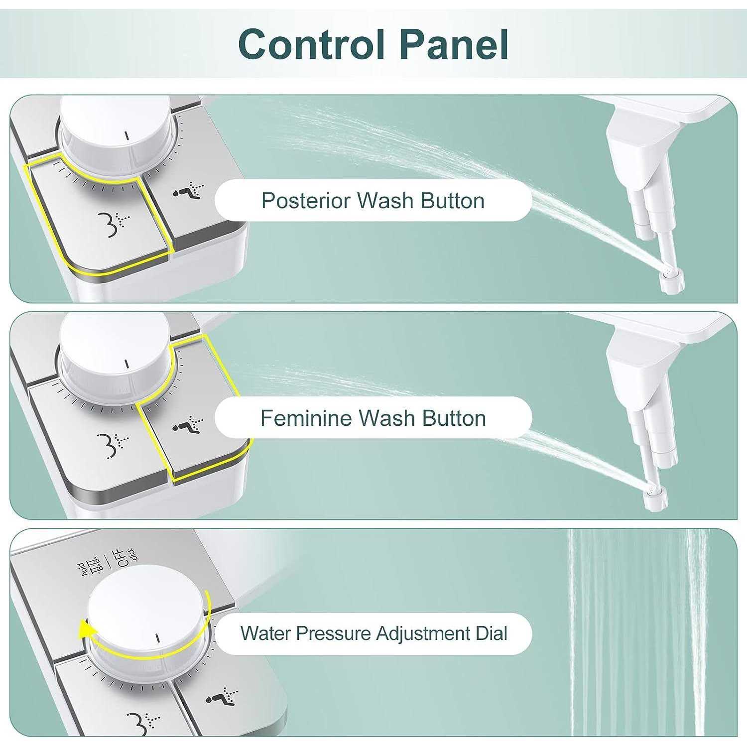 Veken Bidet Attachment for Toilet Ultra-Slim Self Cleaning Fresh Cold Water Sprayer Bidets for Existing Toilets Seat Baday Beday Badette Bedette - Image 2