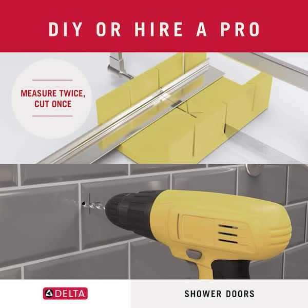 Delta Lyndall 60 in. x 71-1/2 in. Frameless Mod Soft-Close Sliding Shower Door 1/4 Clear Glass - Image 2