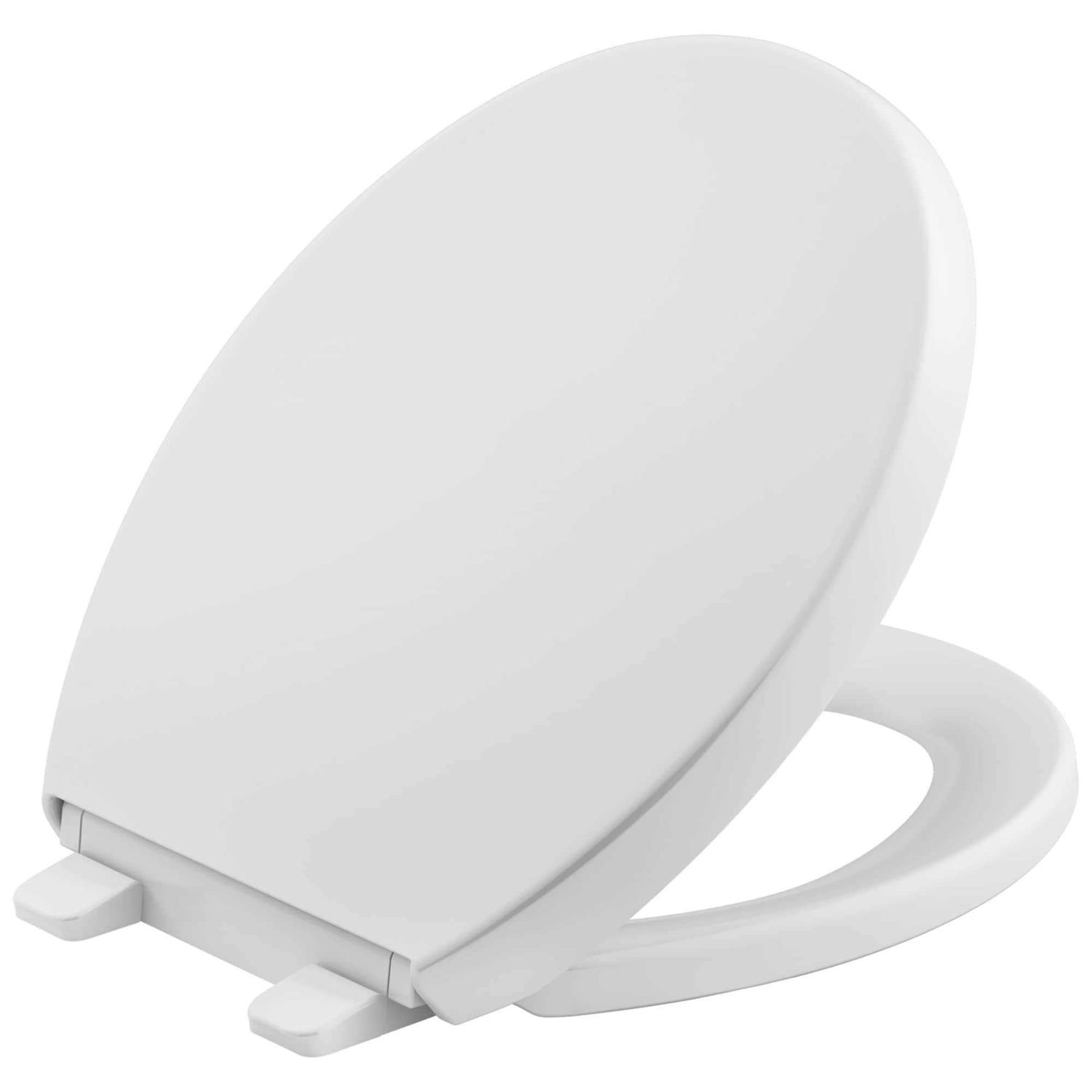 Kohler 4009-0 Reveal Quiet-Close with Grip-Tight Round-Front Toilet Seat