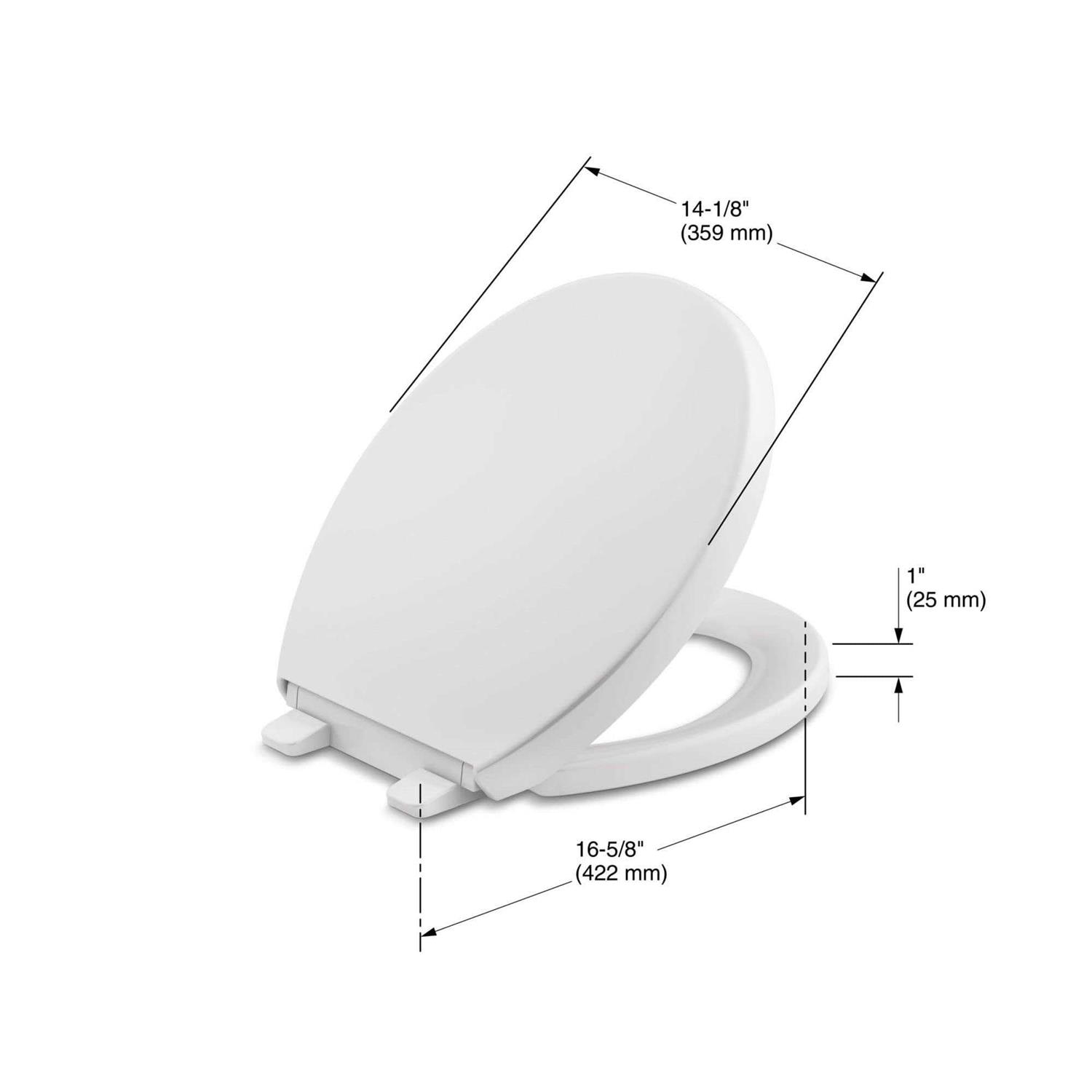 Kohler 4009-0 Reveal Quiet-Close with Grip-Tight Round-Front Toilet Seat - Image 3