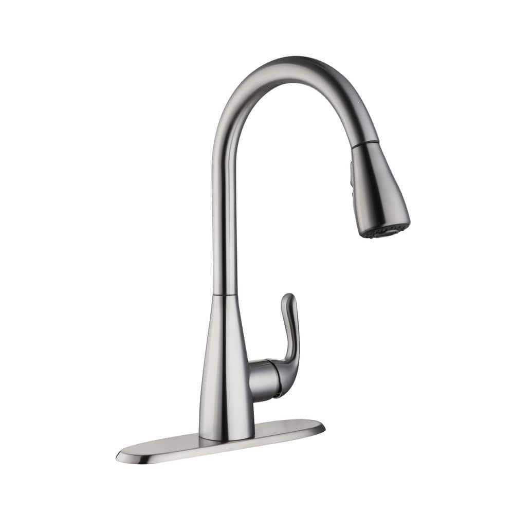 Glacier Bay Carla Single-Handle Pull-Down Sprayer Kitchen Faucet Stainless Steel 1002 502 015