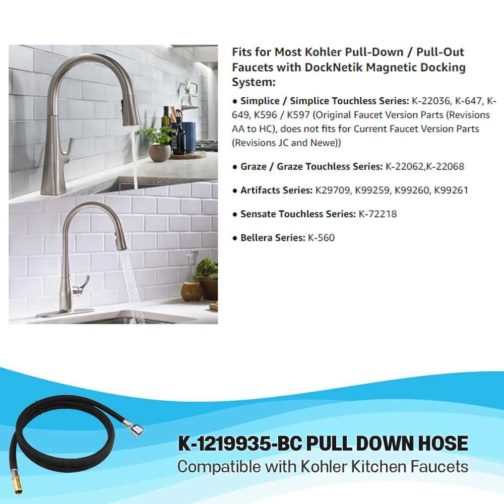 Classicosy Kohler Kitchen Faucet Parts Replacement K-1304674-BC Faucet to Hose Adapter extender - Image 4