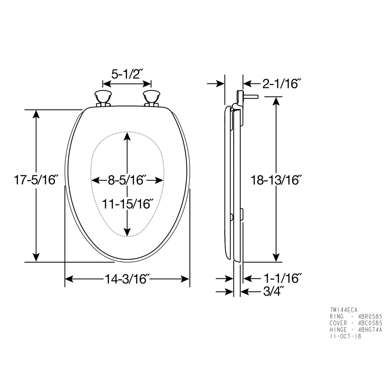 Mayfair Elongated Molded Wood Toilet Seat - Image 4