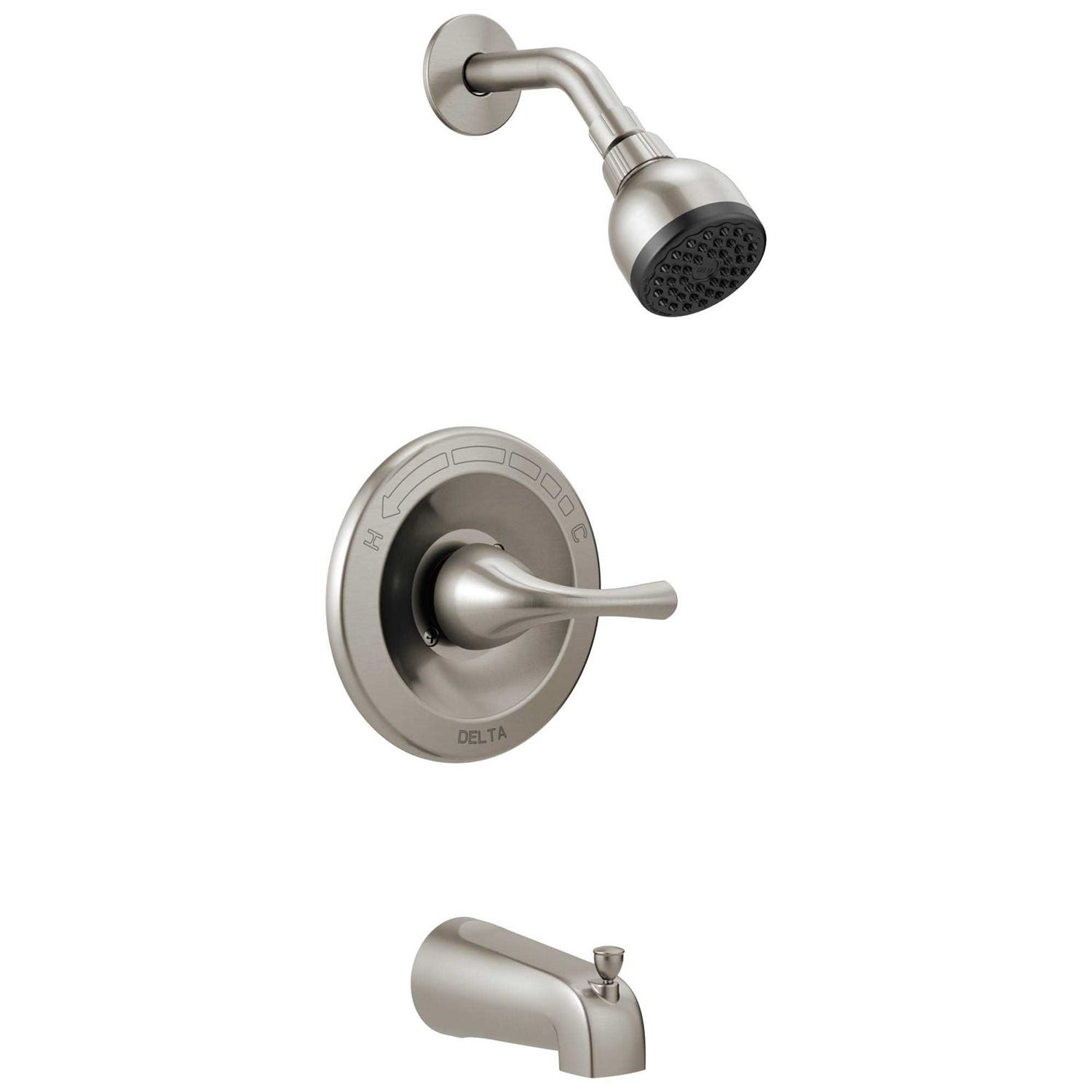 Delta Foundations Stainless 1-Handle Bathtub & Shower Faucet