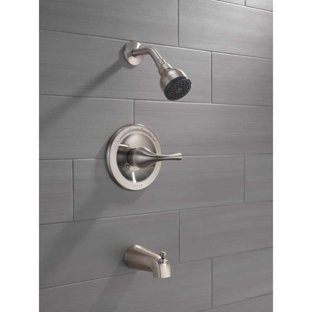 Delta Foundations Stainless 1-Handle Bathtub & Shower Faucet - Image 2
