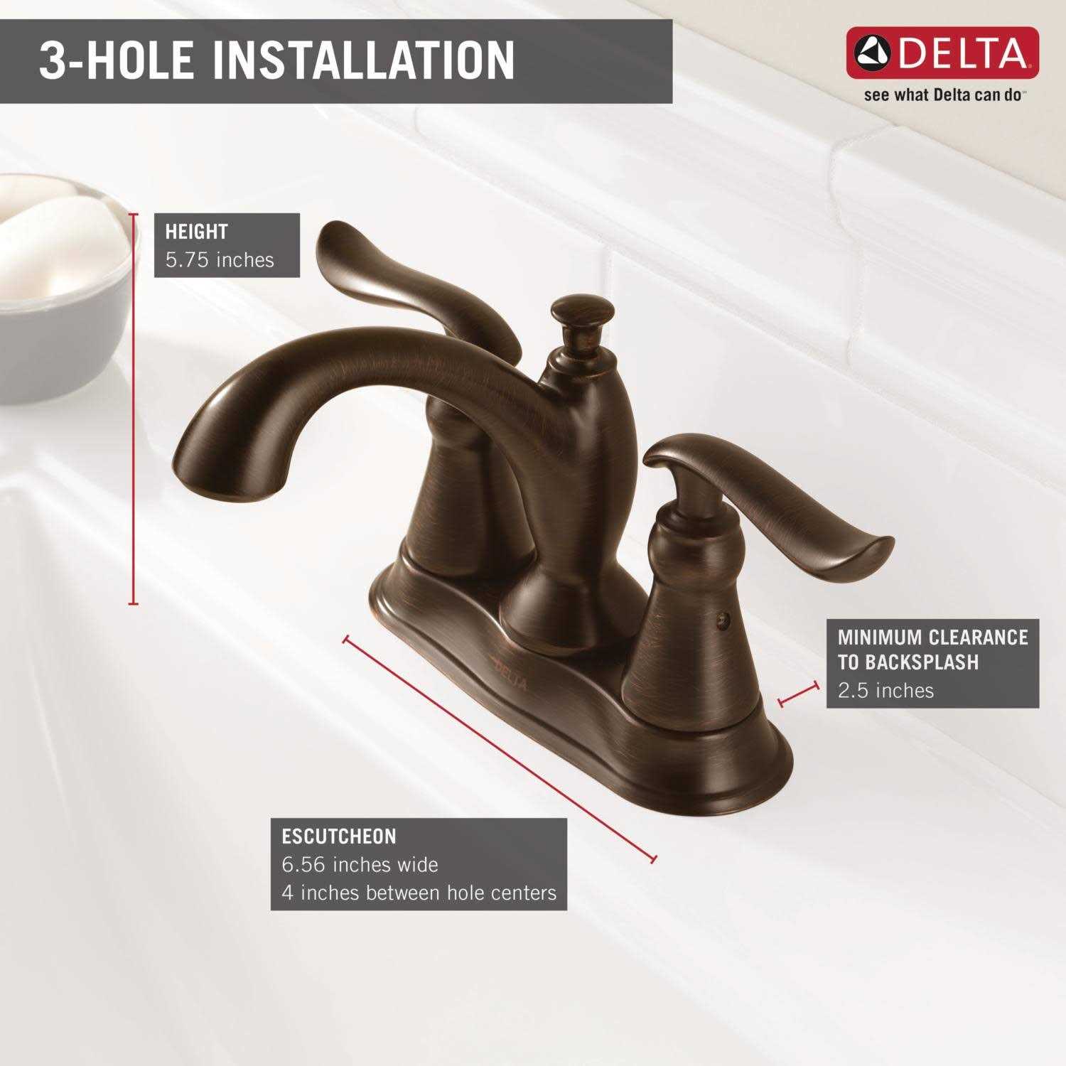 Delta Linden Two Handle Centerset Bathroom Faucet 2594-CZMPU-DST - Image 2