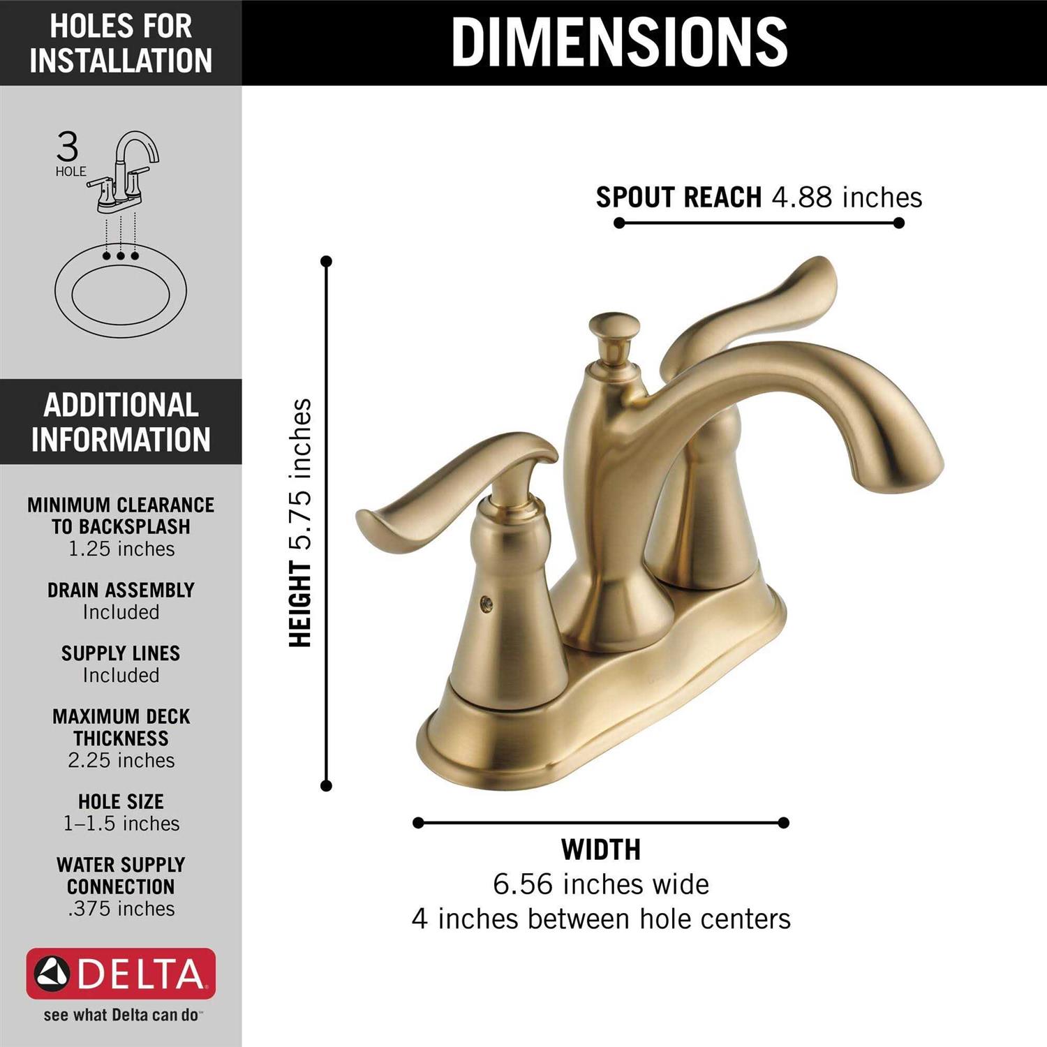 Delta Linden Two Handle Centerset Bathroom Faucet 2594-CZMPU-DST - Image 4