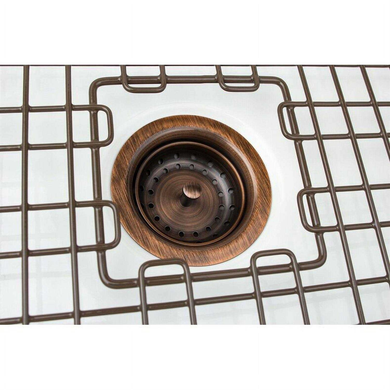 Sinkology SinkSense Antique Copper 3.5 Basket Strainer Drain with Post Style Basket - Image 5