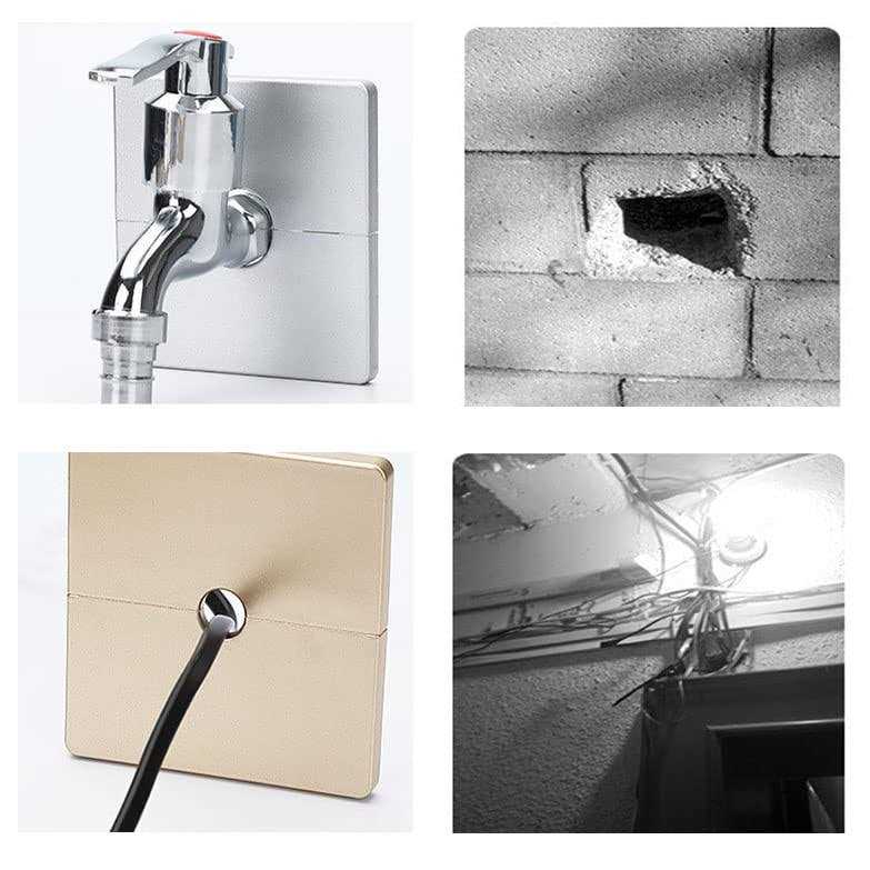 Wall Split Flange HSCGIN 2Sets ABS Plastics Square Shaped Escutcheon Plates - Image 5