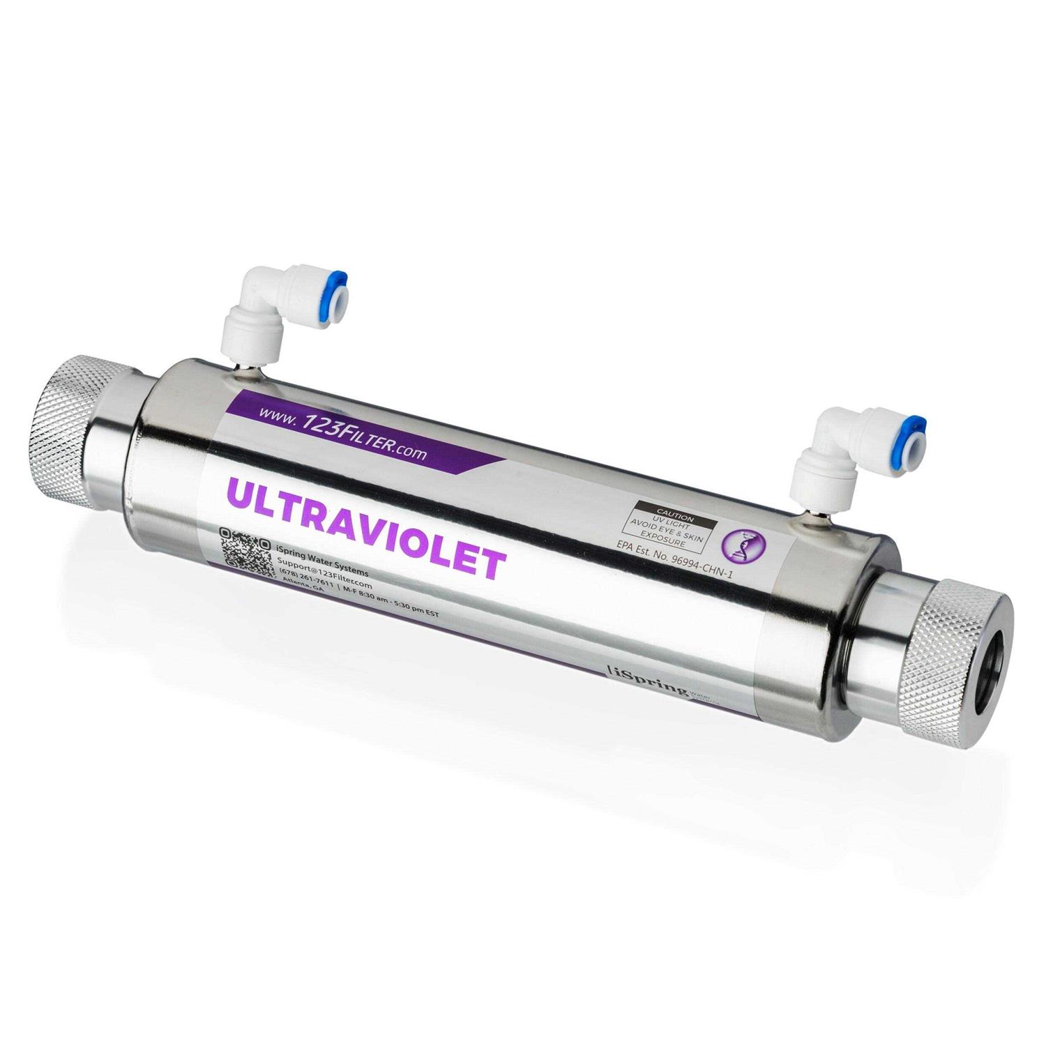 iSpring UVF11A UV Ultraviolet Light Water Filter with Smart Flow Control Switch 11W