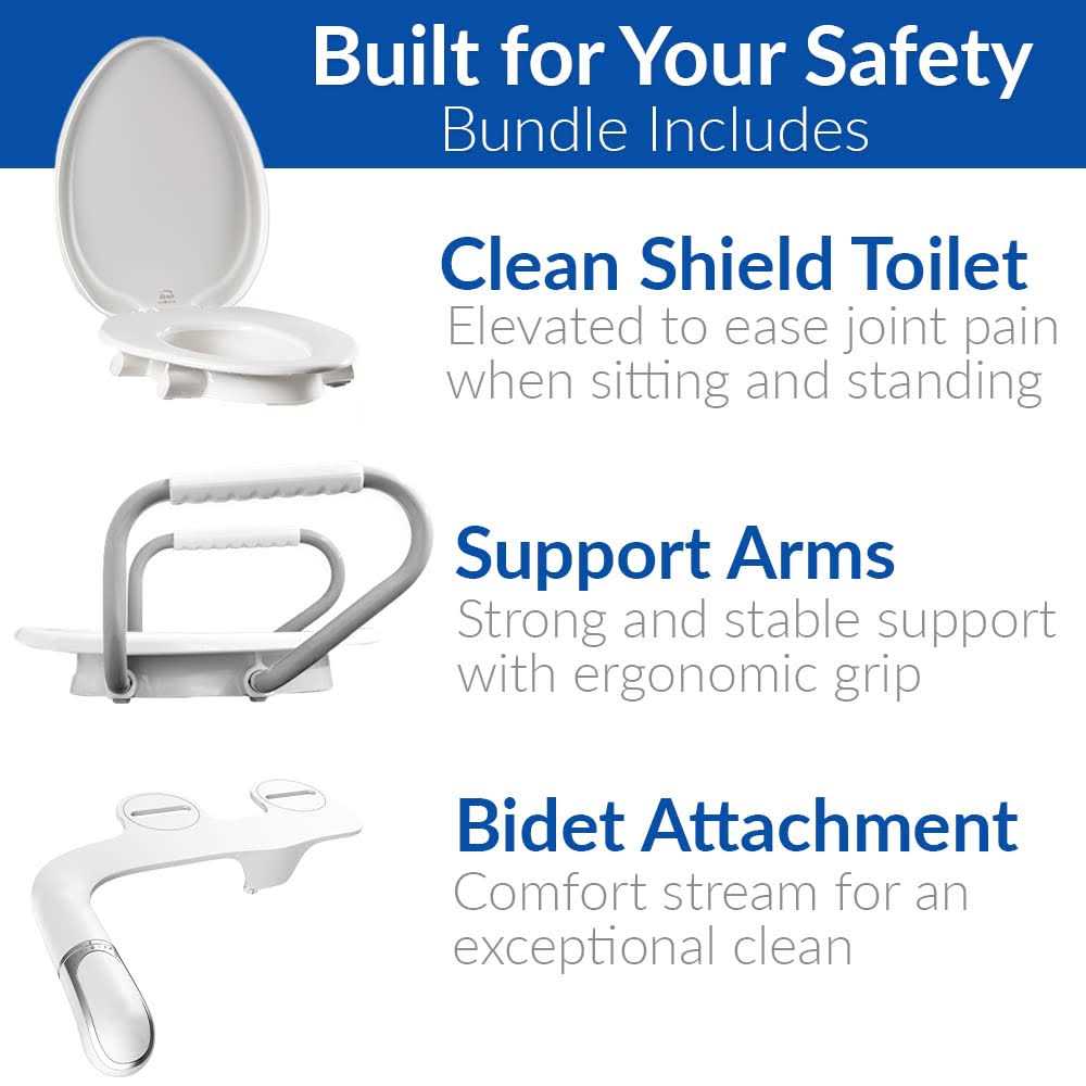Bemis Assurance 3 Raised Toilet Seat with Support Arms and Bidet Attachment - Image 3