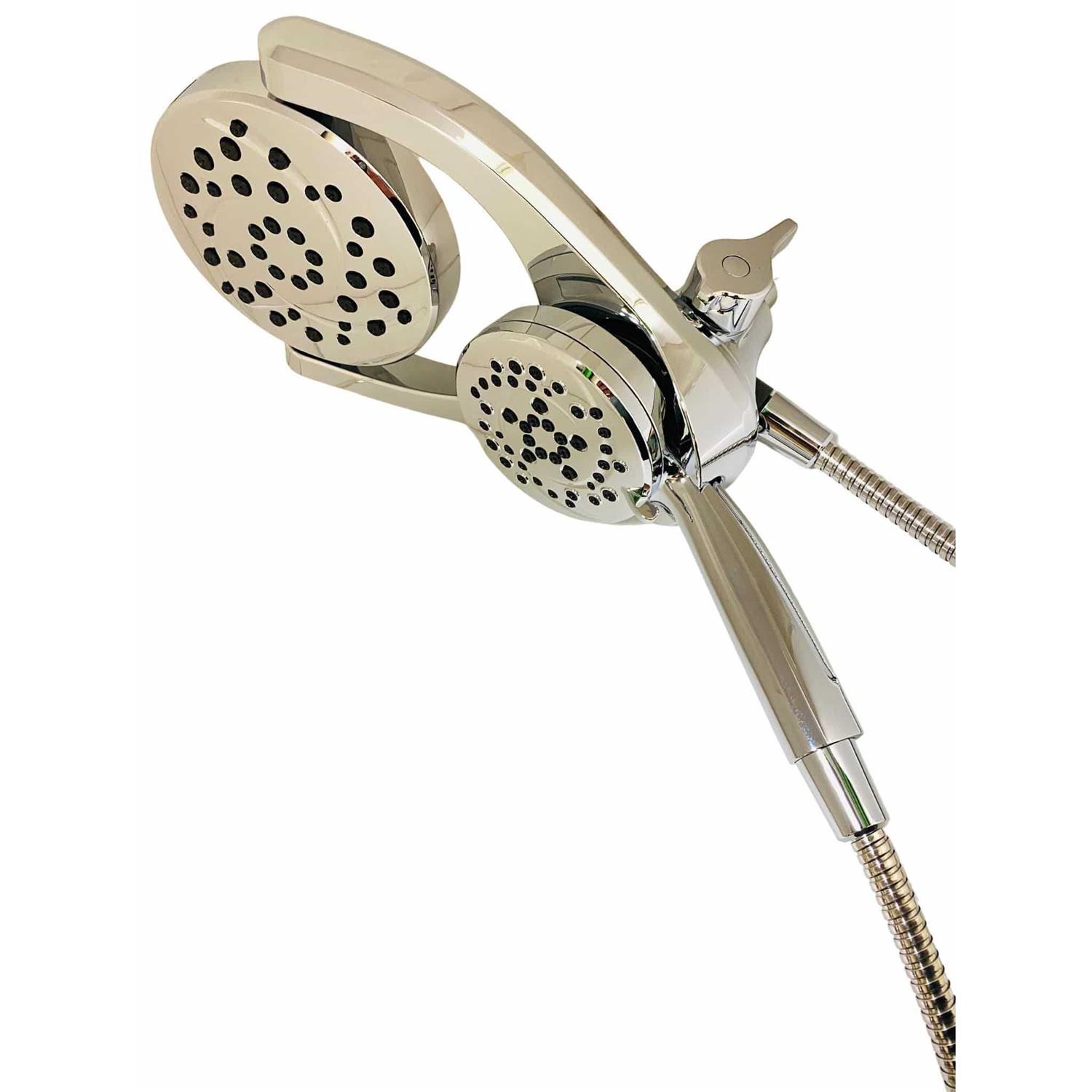 Delta HydroRain Two-in-One 4-Spray Patterns 6 Wall Mount Dual Shower Heads - Image 2