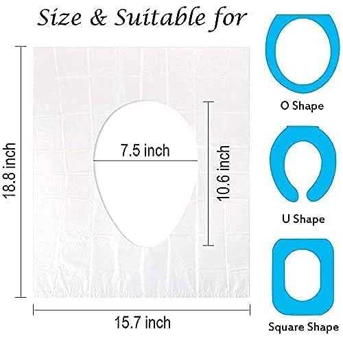 NEAGLORY 100 Pack Disposable Plastic Toilet Seat Cover Waterproof and Non Slip Individually Wrapped - Image 2