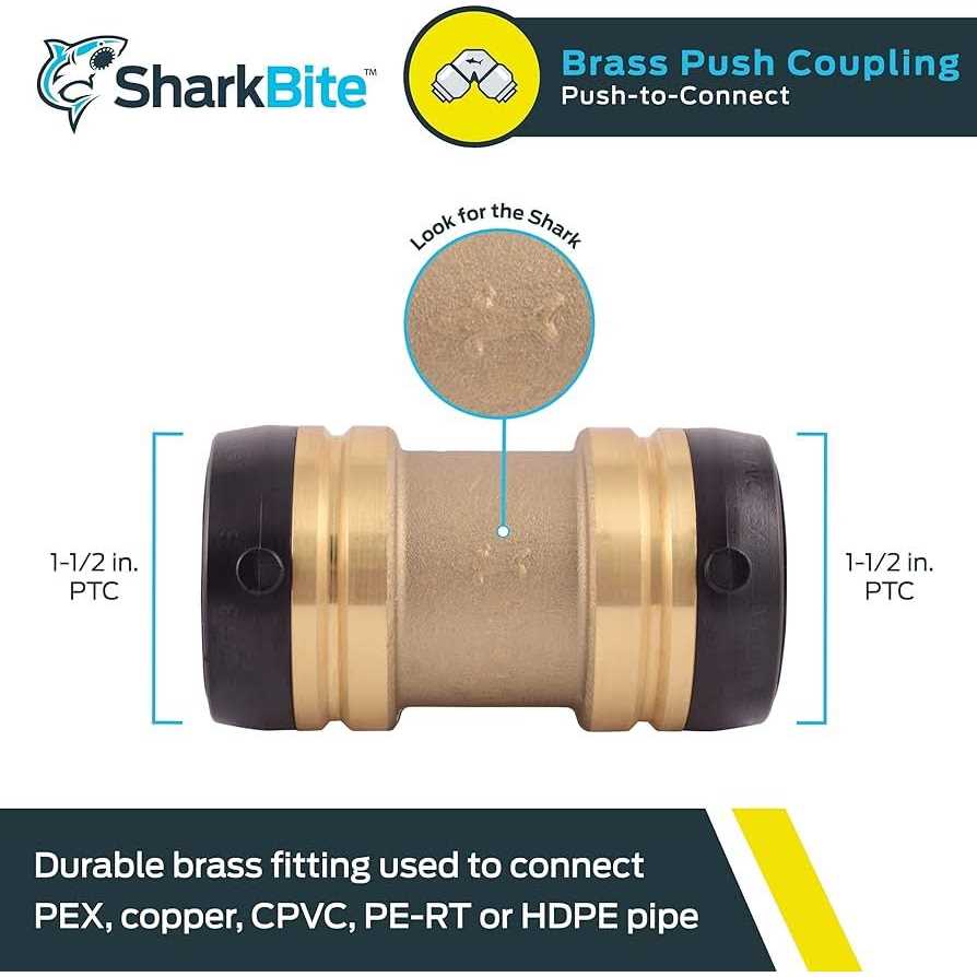 SharkBite,Brass Push Coupling UXL0141 - Image 5