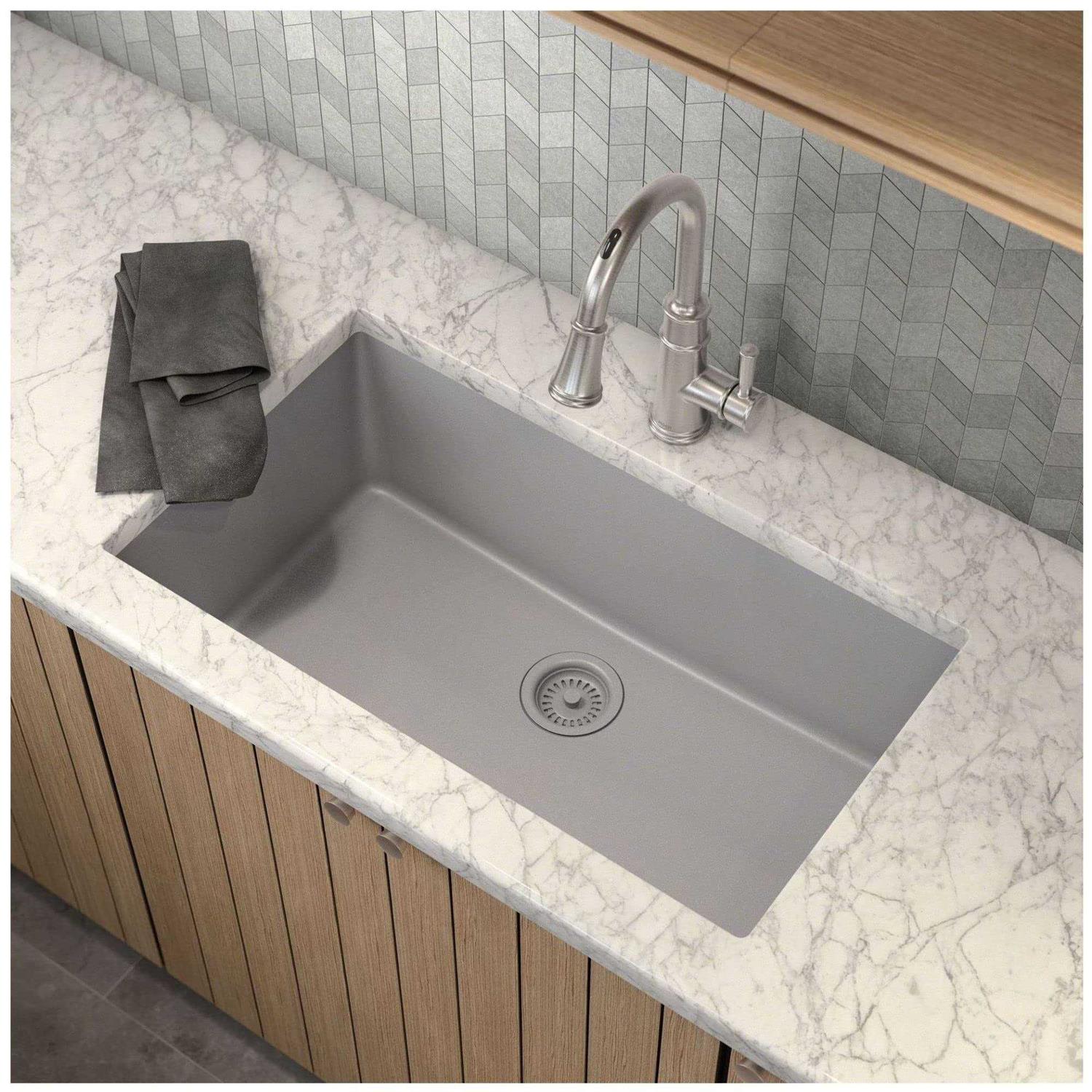 Moen 33 X 18.5 X 9.5 Granite Granite Single Bowl Sink GGB4010B - Image 5