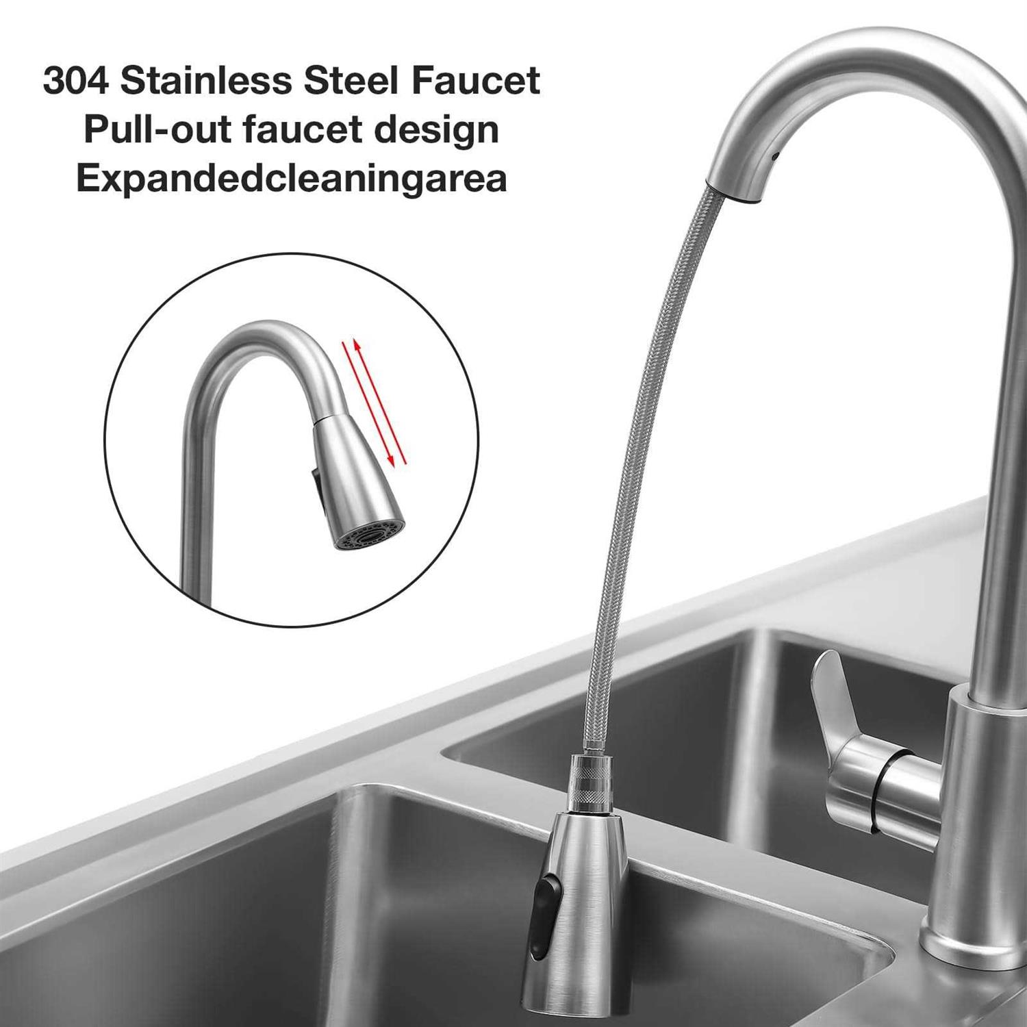 BAVIEN Duyvisteil Commercial Restaurant Sink Stainless Steel Utility Sink Free-standing Kitchen Sink - Image 3