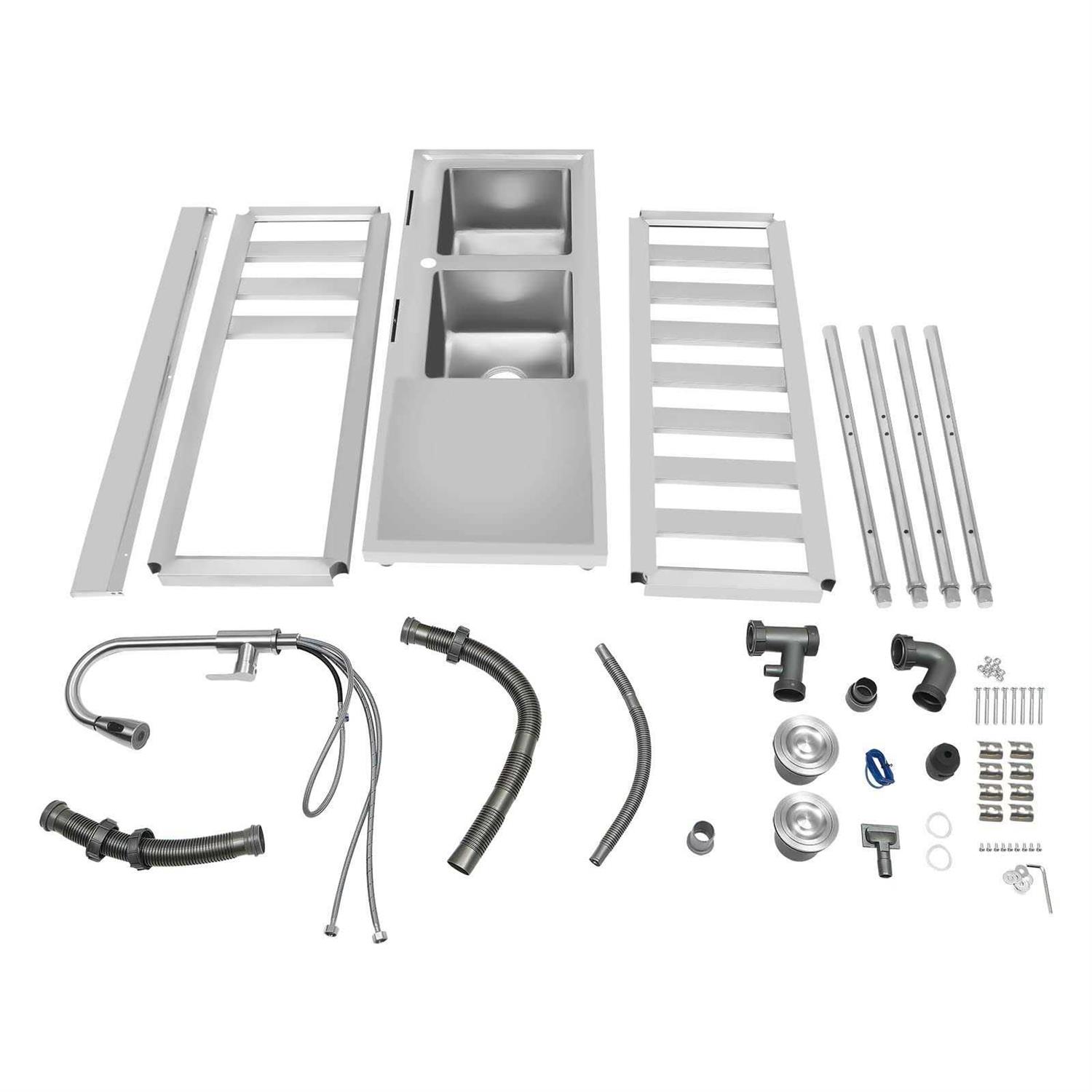 BAVIEN Duyvisteil Commercial Restaurant Sink Stainless Steel Utility Sink Free-standing Kitchen Sink - Image 5