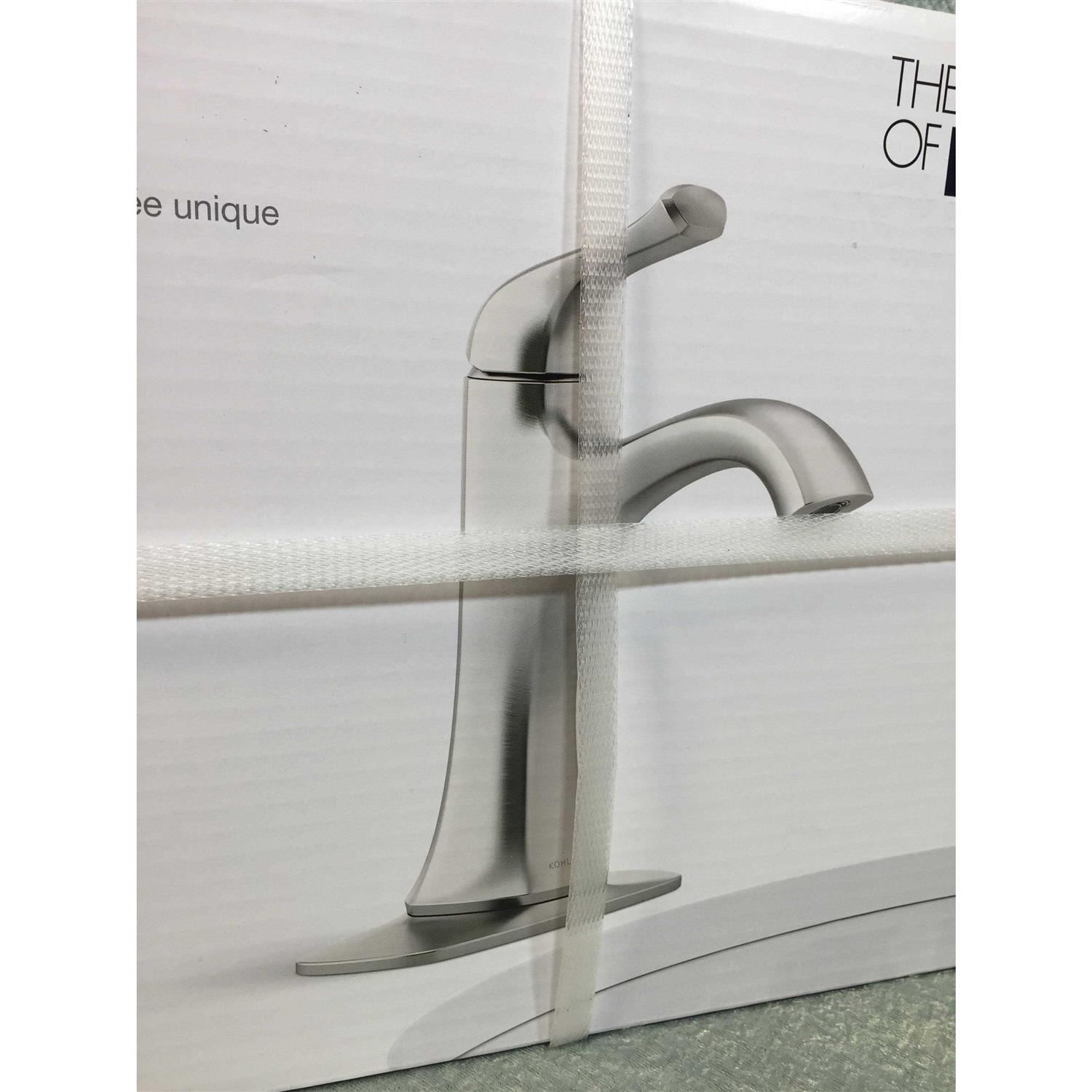 KOHLER Sundae Single Handle Single Hole Bathroom Faucet in Vibrant Brushed - Image 5