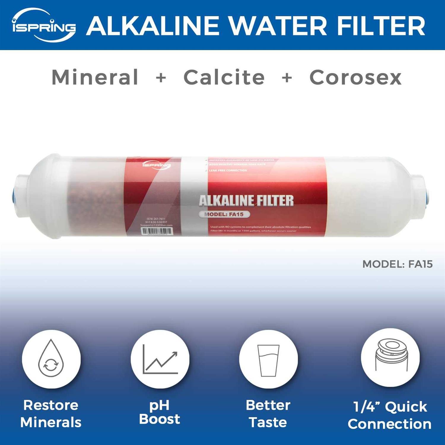 iSpring FA15 10 Inline 3-Layer Alkaline Replacement Water Filter Cartridge - Image 2