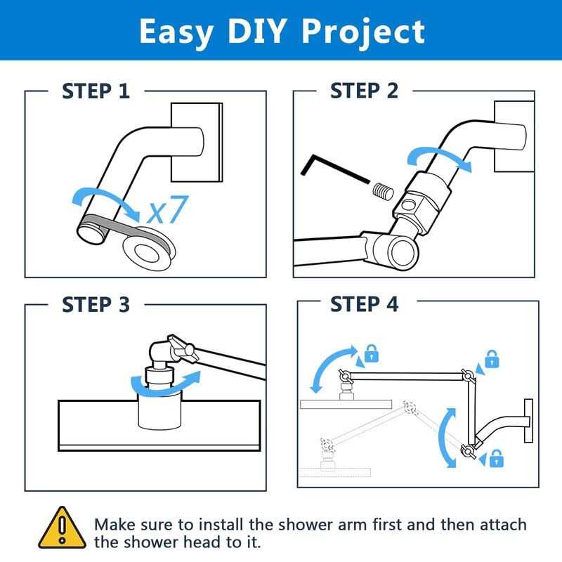 PDPBath Brass 16 Inch Shower Head Extension Arm Upgrade Flexible Height & Angle Adjustable Shower Arm Extender with Lock Joints - Image 3